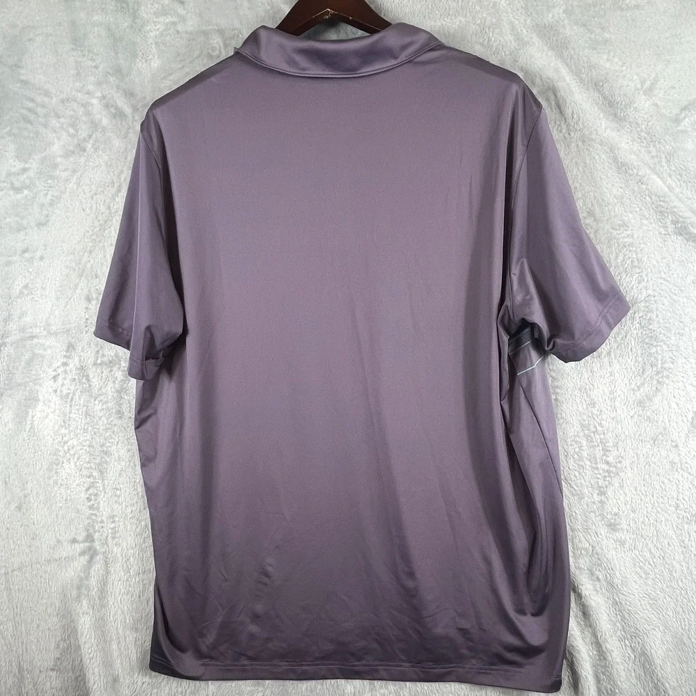 Puma Mens XL Purple Stripe Golf Polo Performance Moisture Wicking Athletic Shirt